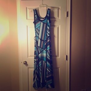 Calvin Klein Blue Zigzag Design Sun Dress ⚡️